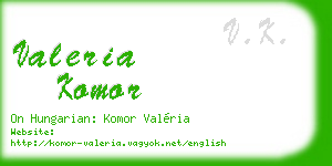 valeria komor business card